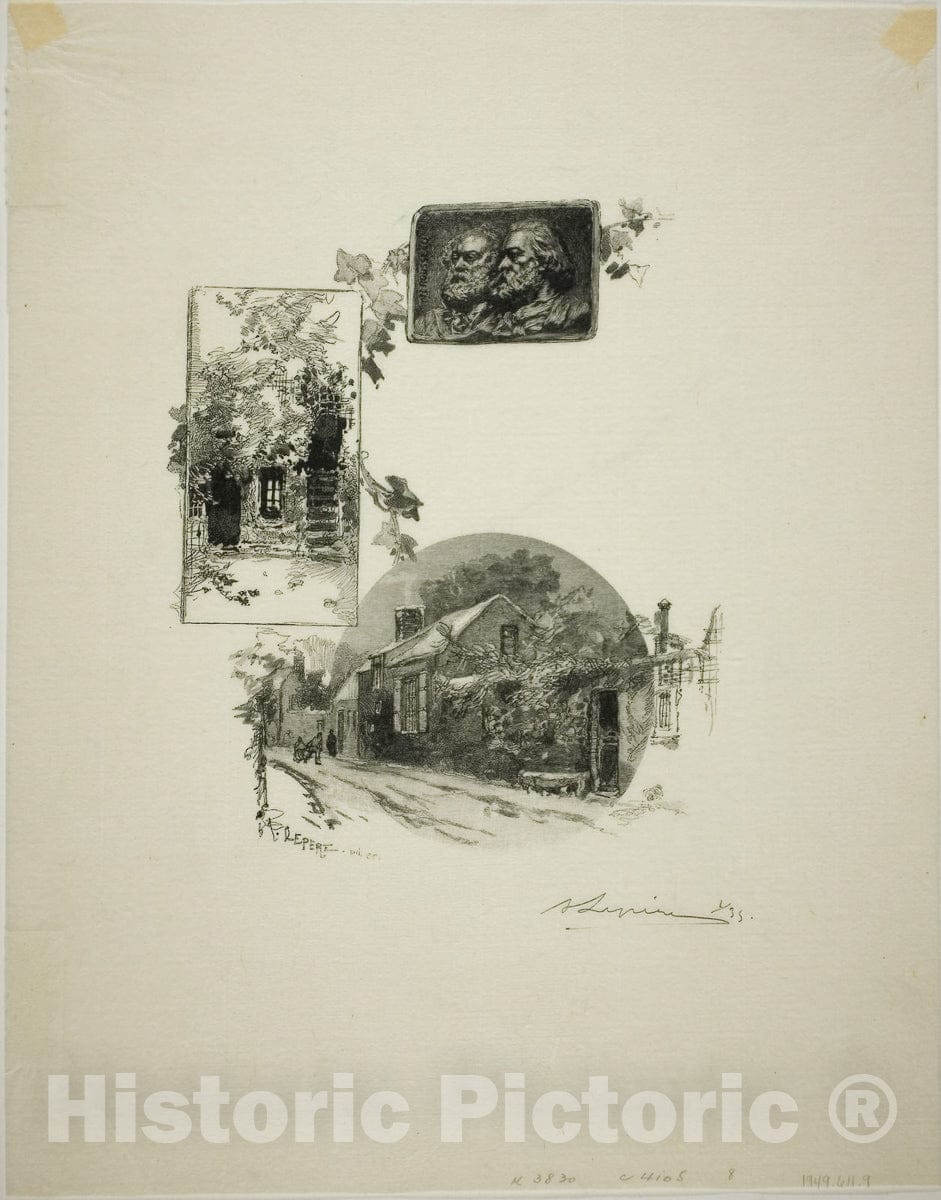 Art Print : Entry to Rousseaus Studio and the Millet Home, Louis Auguste LepÃ¨re, c 1888, Vintage Wall Decor :