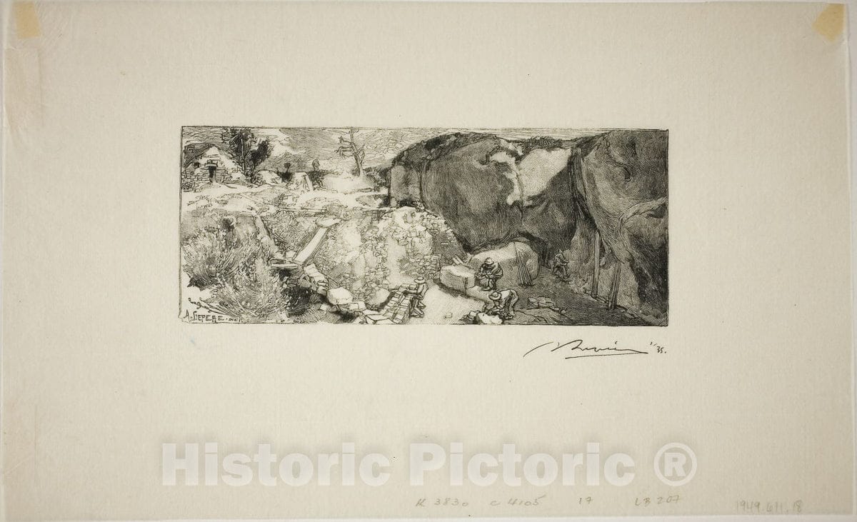 Art Print : Sandstone Quarry, Louis Auguste LepÃ¨re, c.1908, Vintage Wall Decor :