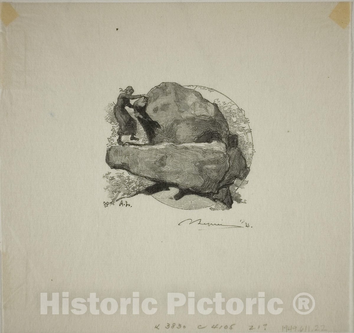 Art Print : The Trembling Rock, Louis Auguste LepÃ¨re, c 1890, Vintage Wall Decor :