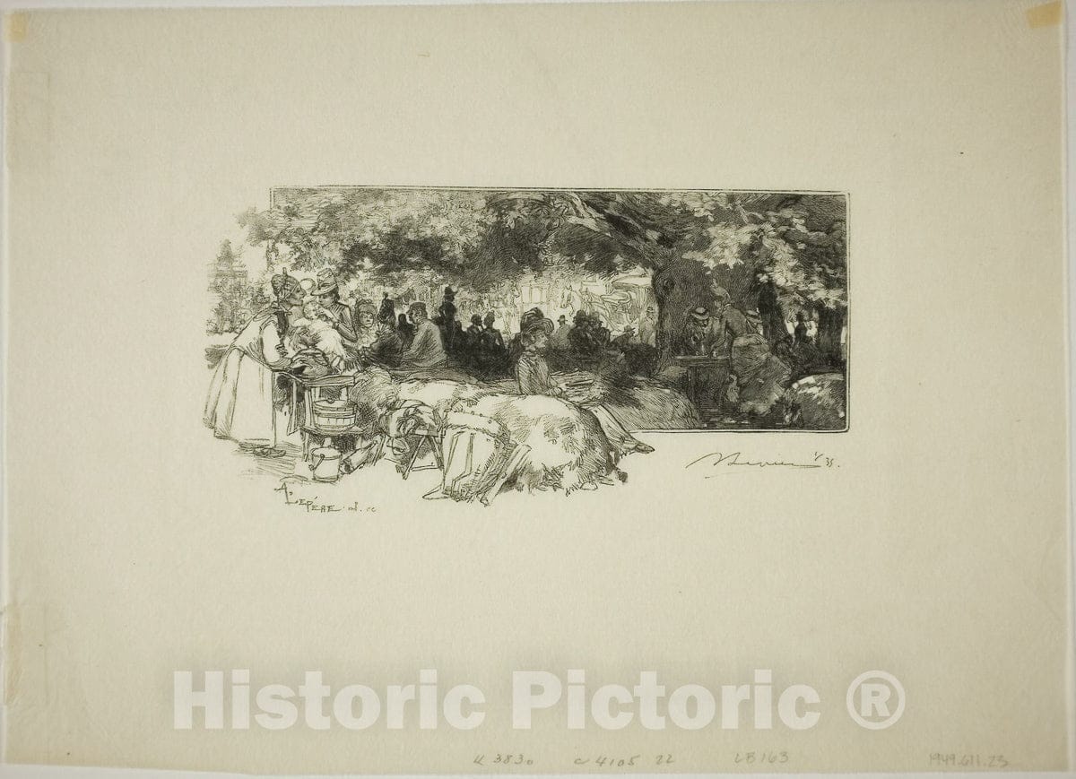 Art Print : Mother Pichards Canteen, Near Gorge aux Loups, Louis Auguste LepÃ¨re, c.1519, Vintage Wall Decor :