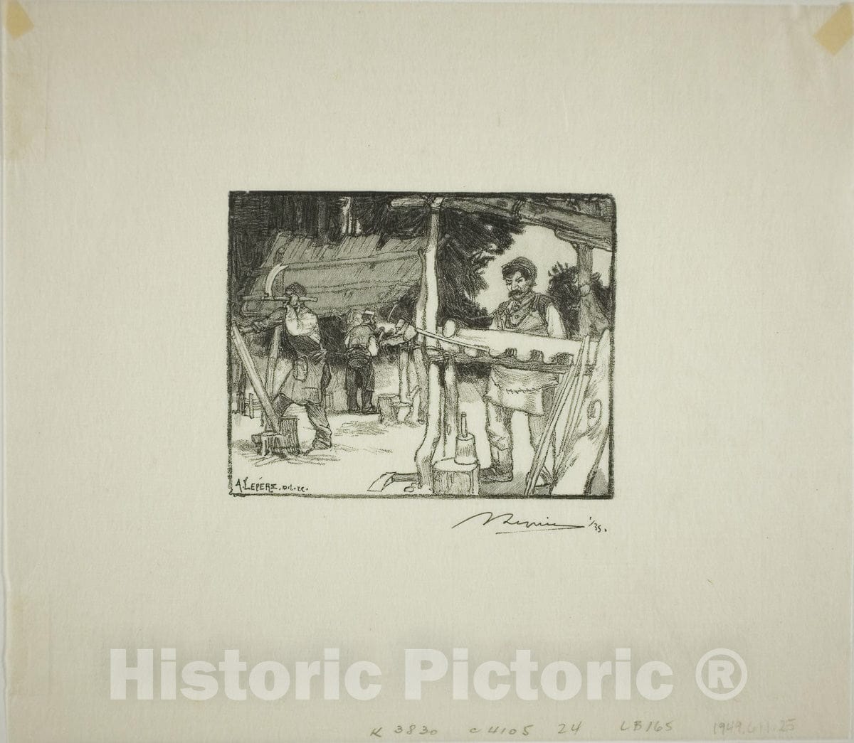 Art Print : Lath-Makers, Louis Auguste LepÃ¨re, c 1917, Vintage Wall Decor :