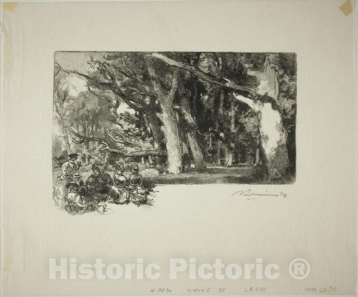 Art Print : Noon, Under the Trees, Louis Auguste LepÃ¨re, c 1852, Vintage Wall Decor :