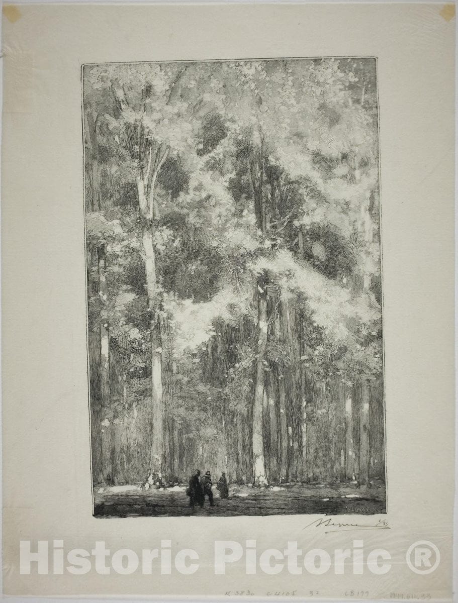 Art Print : Morning, Crossroads of the Forts de Marlotte, Louis Auguste LepÃ¨re, c 1852, Vintage Wall Decor :
