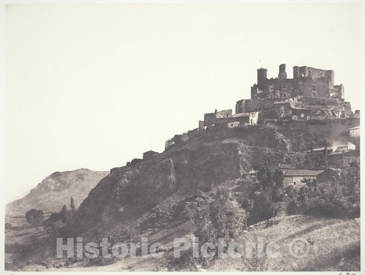 Art Photo : Chateau de Murol en Auvergne, Edouard Denis Baldus, c 1855, Vintage Wall Decor :