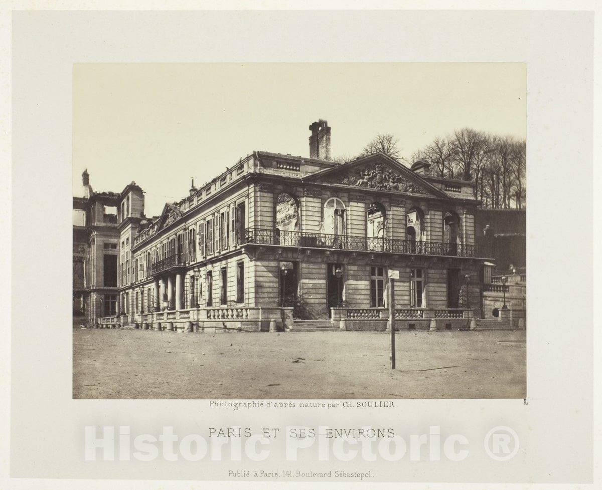 Art Photo : Palais de Saint-Cloud, Charles Soulier, c 1857, Vintage Wall Decor :