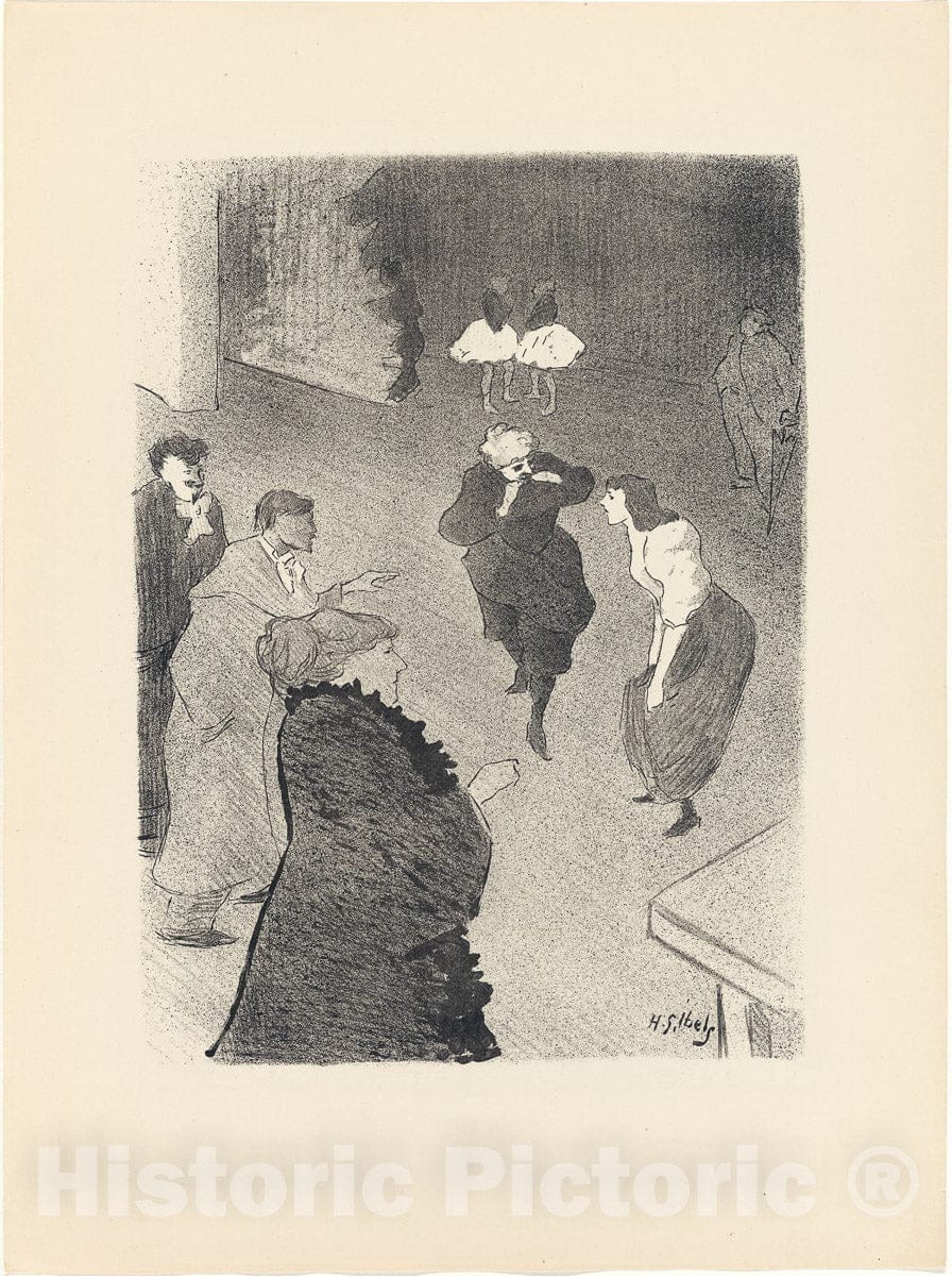 Art Print : Emilienne dAlenÃ§on Rehearsing at the Folies-BergÃ¨re, from Le Cafe-Concert, Henri-Gabriel Ibels, c 1945, Vintage Wall Decor :