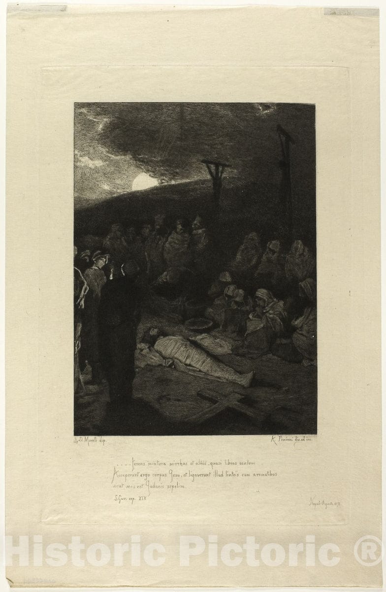 Art Print : The Interment of Jesus, Antonio Piccinni, c 1937, Vintage Wall Decor :