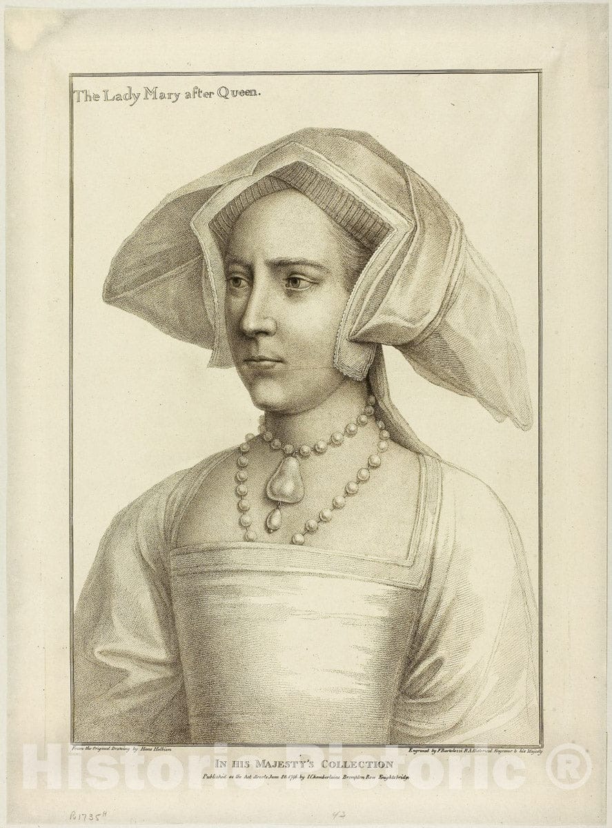 Art Print : Lady Mary, Francesco Bartolozzi, c.1781, Vintage Wall Decor :