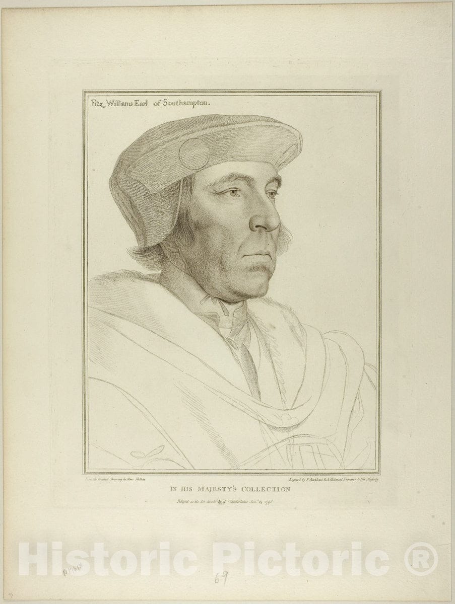 Art Print : Fitz William, Earl of Southampton, Francesco Bartolozzi, c.1798, Vintage Wall Decor :