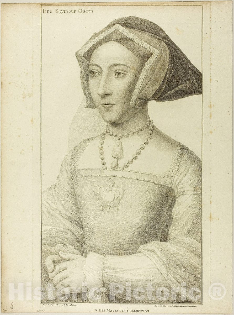 Art Print : Queen Jane Seymour, Francesco Bartolozzi, c 1793, Vintage Wall Decor :