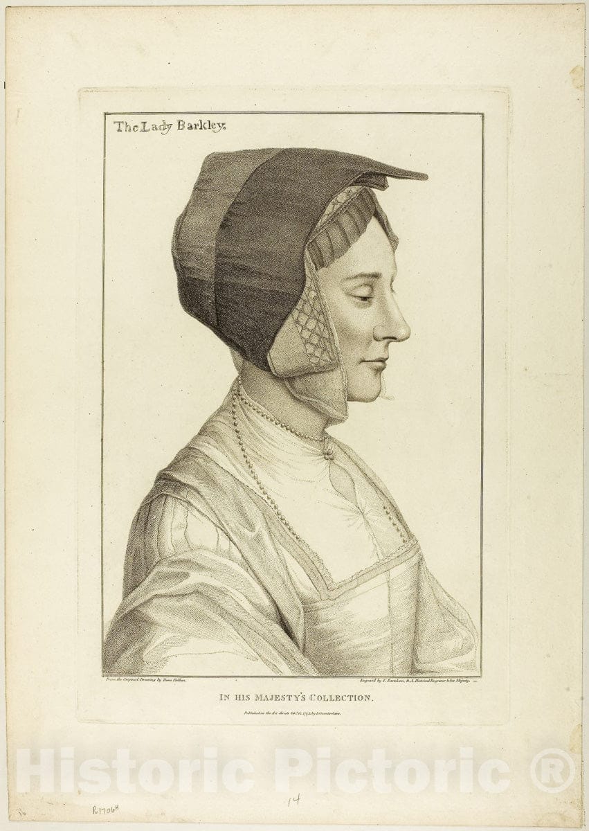 Art Print : Lady Barkley, Francesco Bartolozzi, c 1796, Vintage Wall Decor :