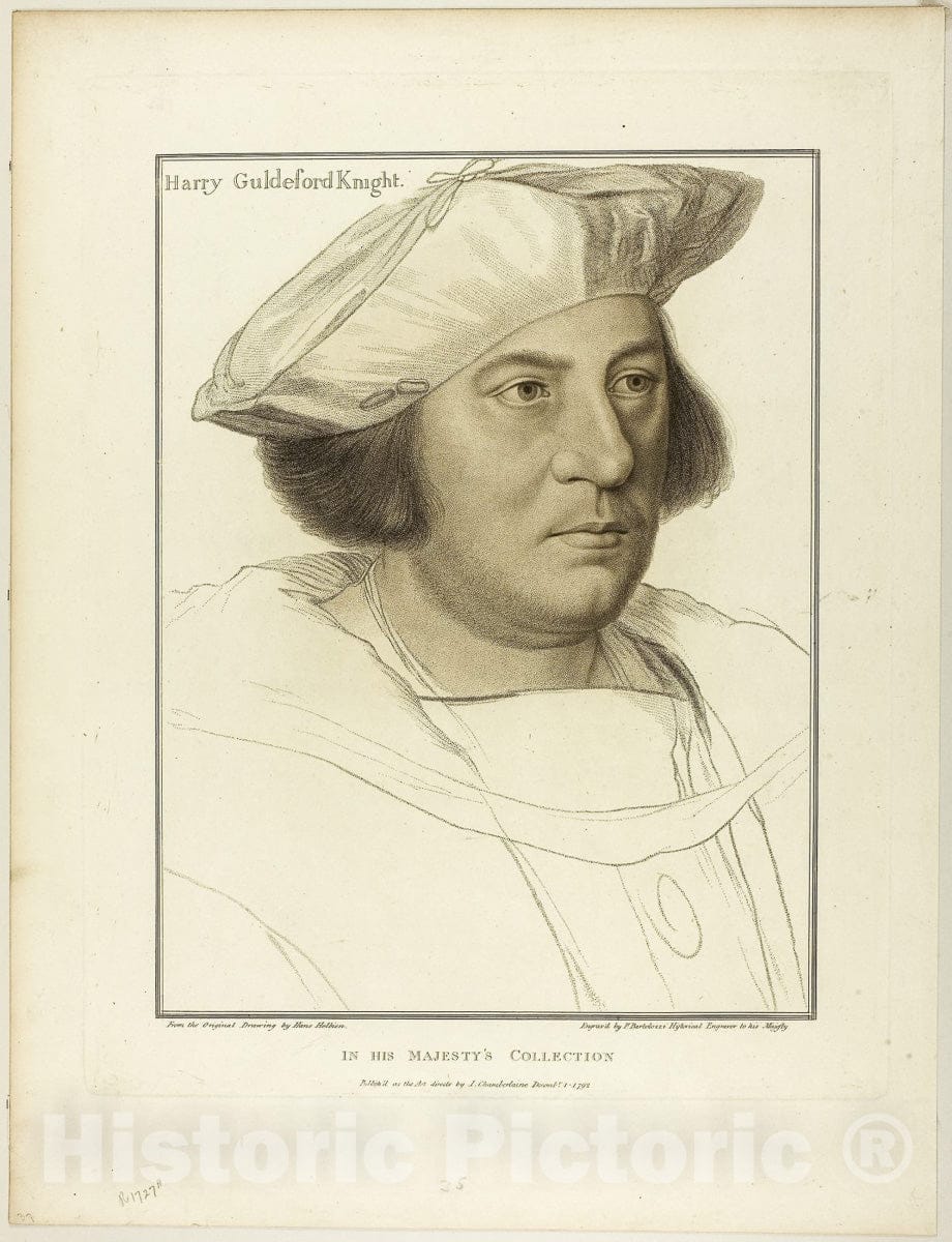 Art Print : Sir Henry Guildeford, Francesco Bartolozzi, c.1799, Vintage Wall Decor :