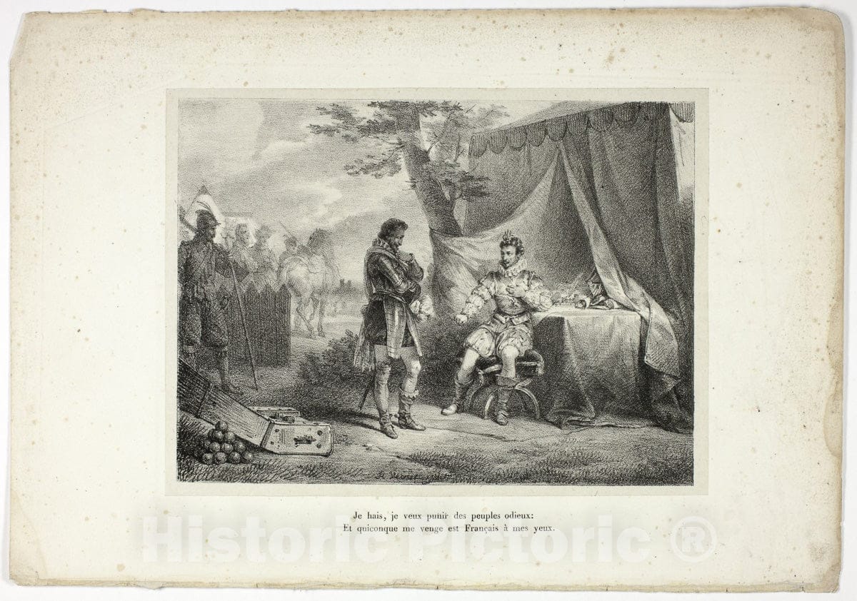 Art Print : Je hais, je veux punir des peuples odieux..., Horace Vernet, c 1890, Vintage Wall Decor :