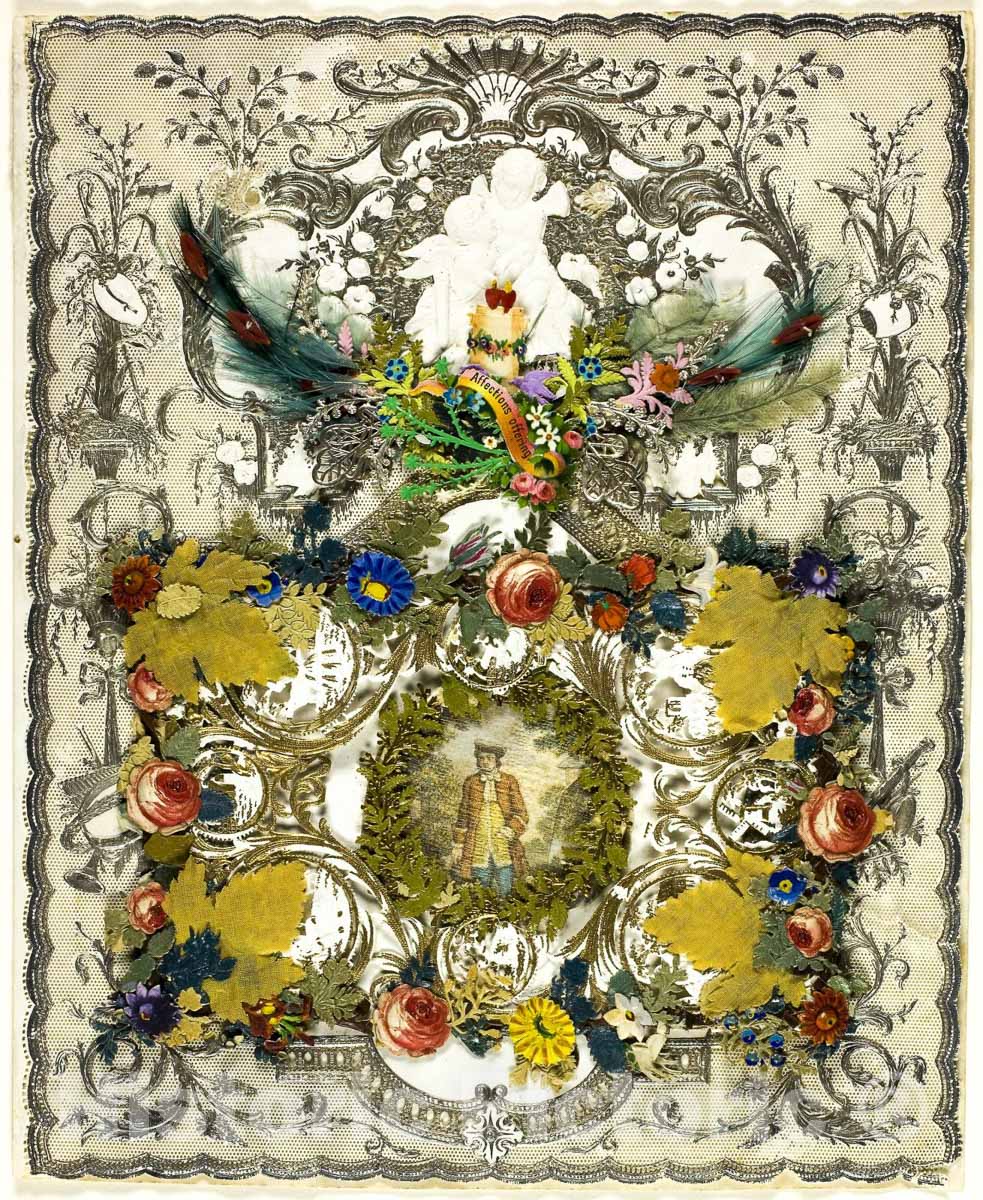 Art Print : Affections Offering (Valentine), Unknown Artist, c 1970, Vintage Wall Decor :