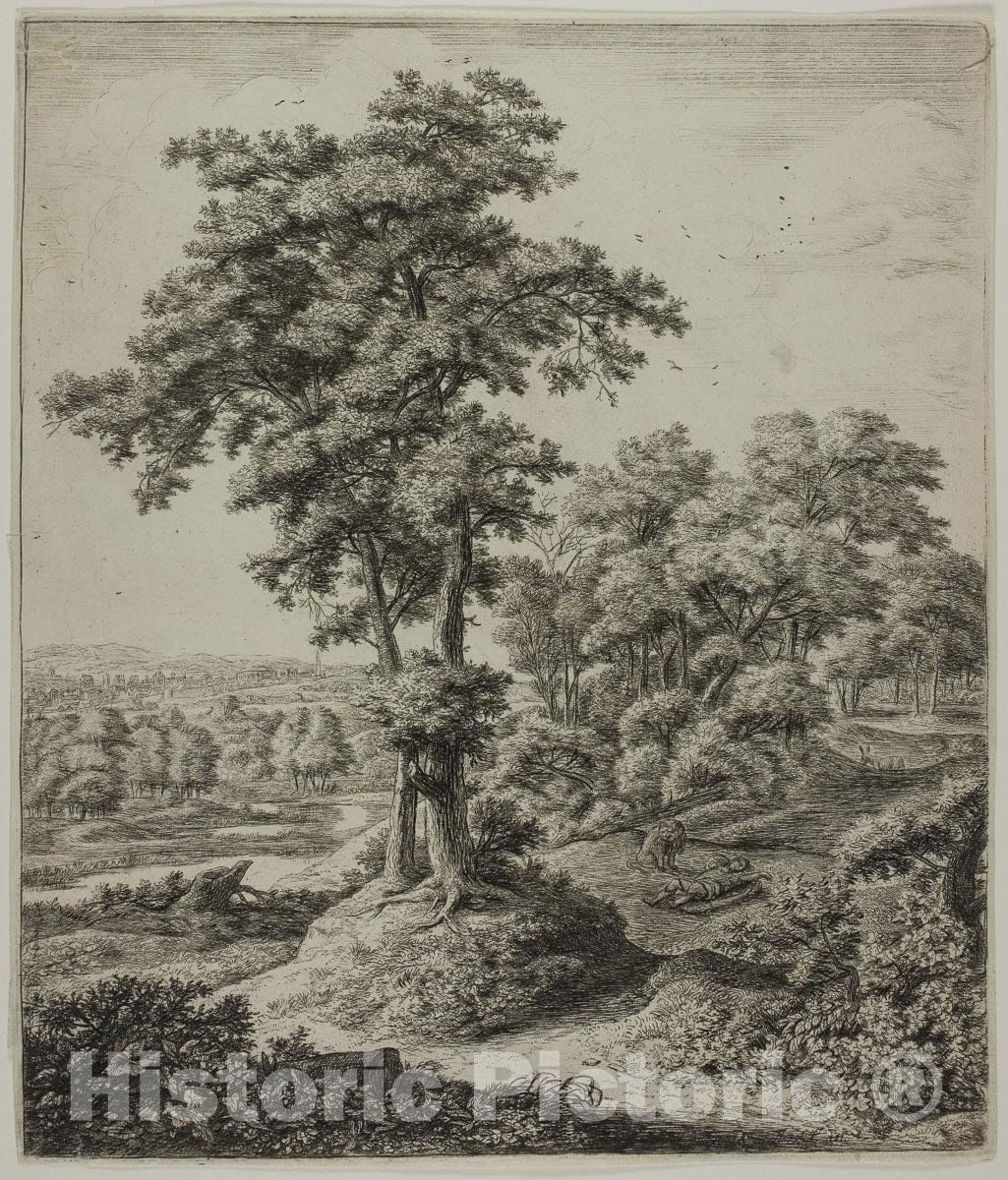 Art Print : The Unfaithful Prophet of Judah, from Six Large Upright Landscapes with Scenes from the Old Testament, Anthonie Waterloo, c.1612, Vintage Wall Decor :