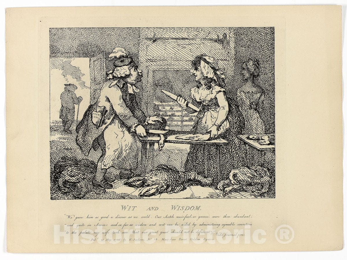 Art Print : Wit and Wisdom, from Boswells Tour of the Hebrides, Thomas Rowlandson, c.1731, Vintage Wall Decor :