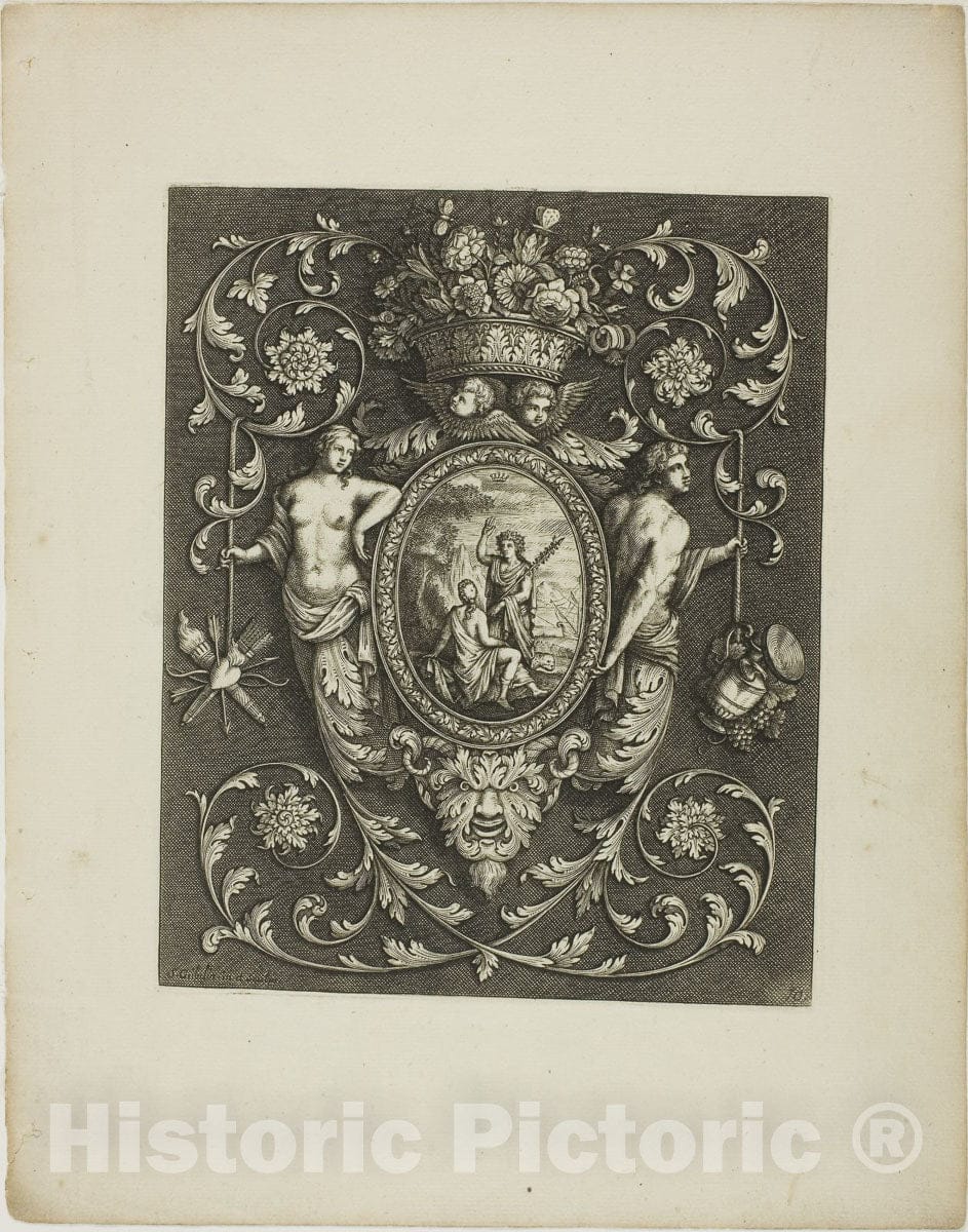 Art Print : Plate Ten, from Book of Ornament, Simon Gribelin, II, c 1792, Vintage Wall Decor :