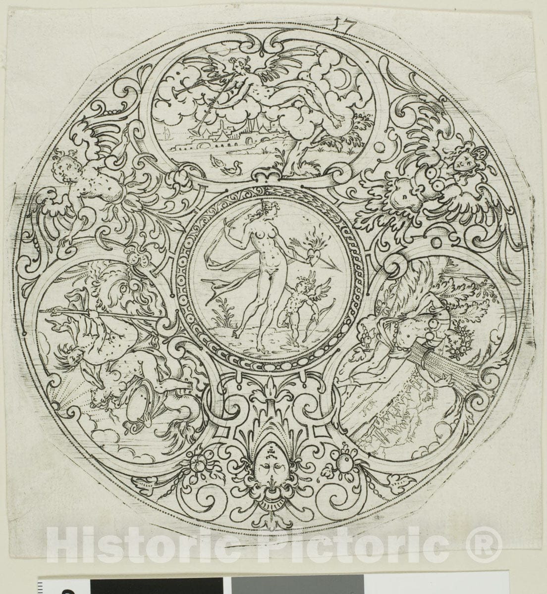 Art Print : Plate 17, from twenty ornamental designs for goblets and beakers, Master A.P., c.1120, Vintage Wall Decor :