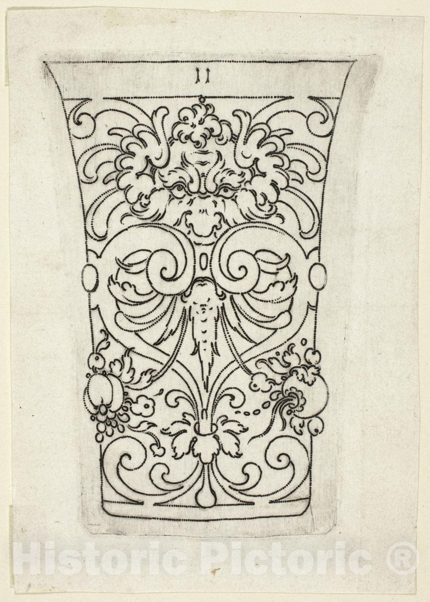 Art Print : Plate 11, from XX Stuck zum (ornamental designs for goblets and beakers), Master A.P., c.1964, Vintage Wall Decor :