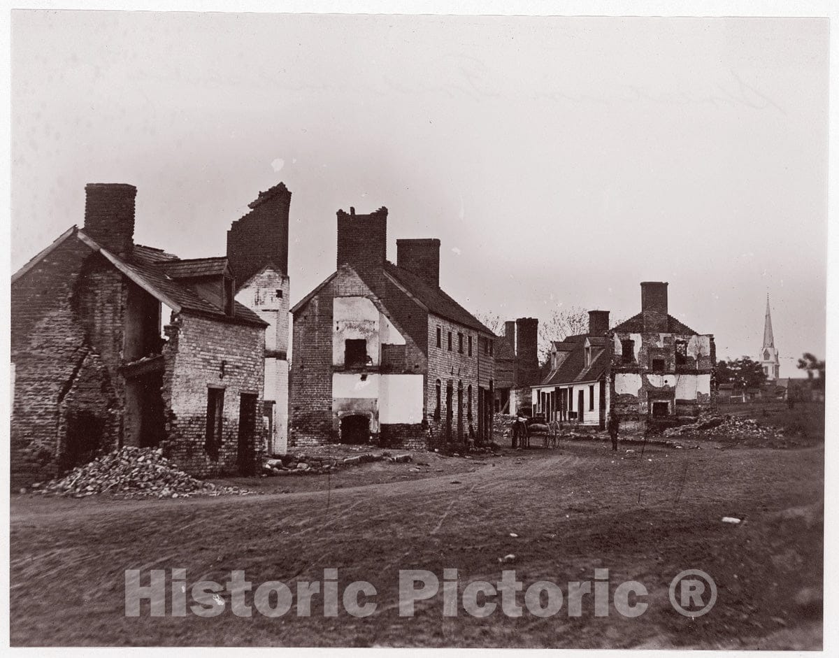 Photo Print : Andrew Joseph Russell - Street in Fredericksburg : Vintage Wall Art