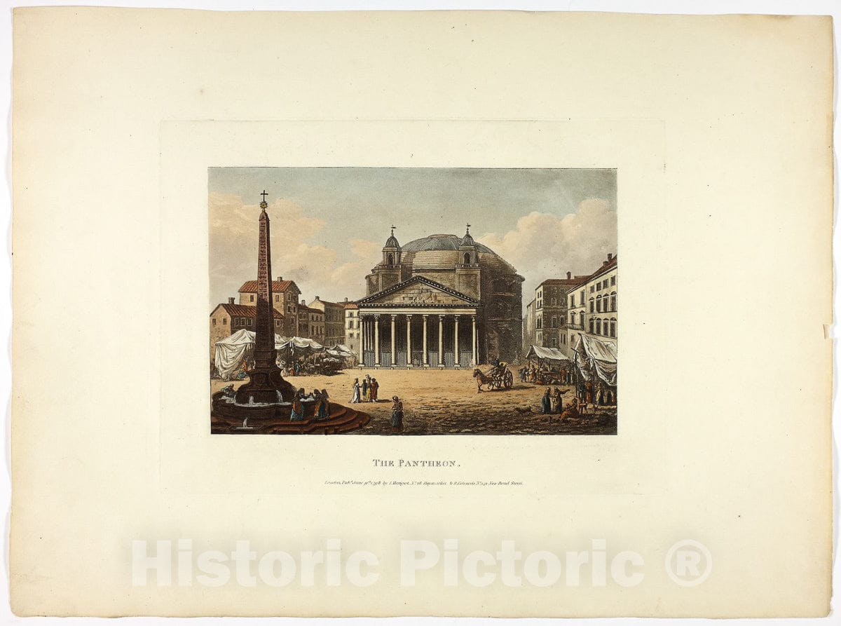 Art Print : The Pantheon, plate twenty-six from the Ruins of Rome, M. Dubourg, c.1851, Vintage Wall Decor :