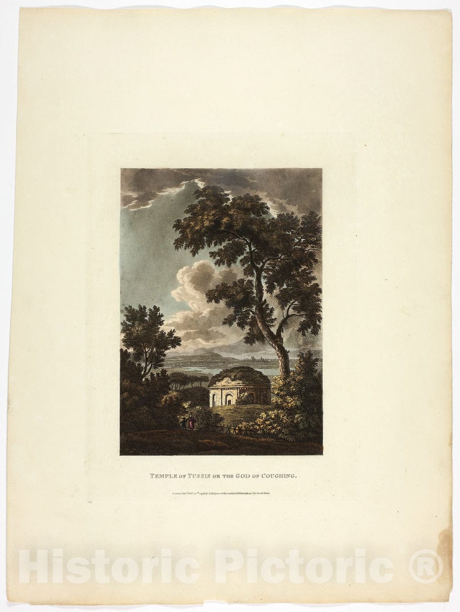 Art Print : Temple of Tussis or the God of Coughing, plate twenty-nine from the Ruins of Rome, M. Dubourg, c.1897, Vintage Wall Decor :