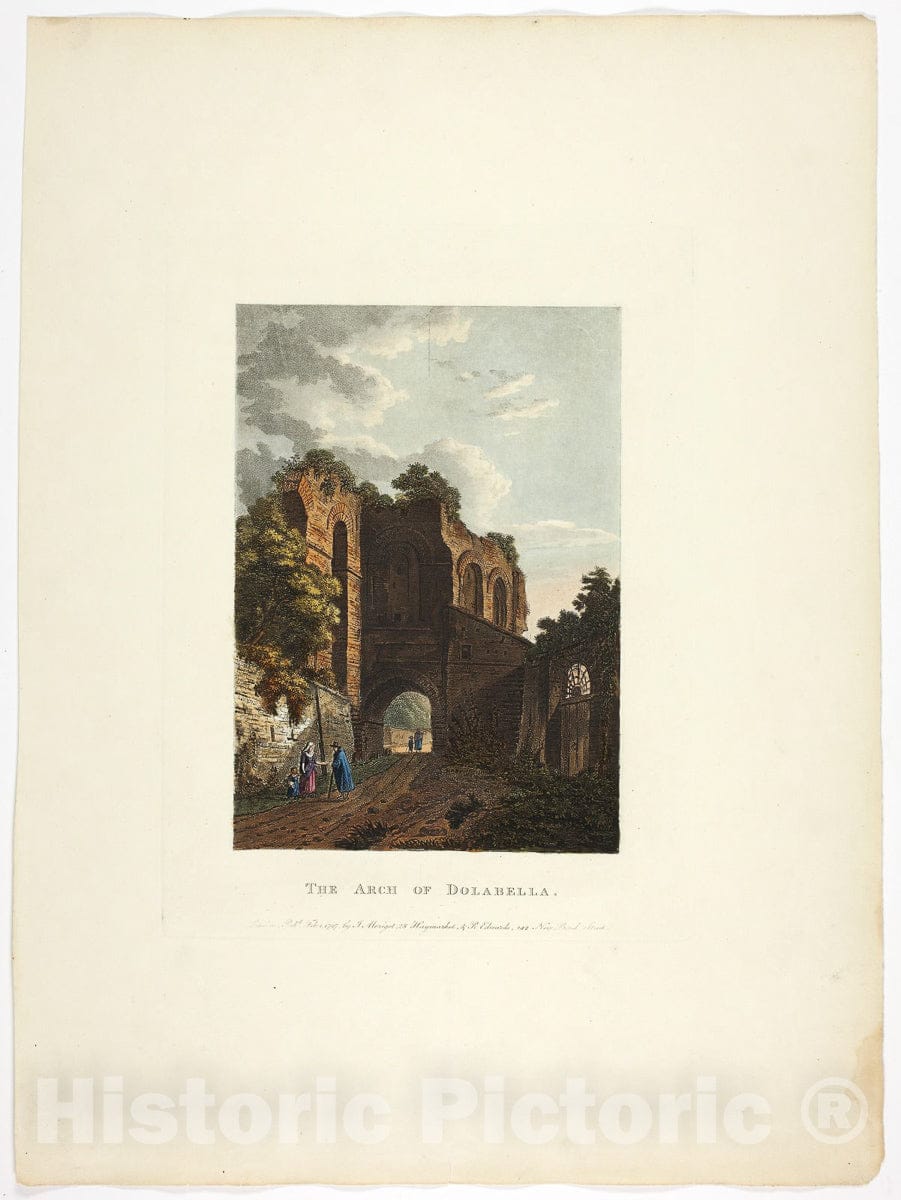 Art Print : The Arch of Dolabella, plate thirty-five from the Ruins from the Rome, M. Dubourg, c eighteen 4, Vintage Wall Decor :