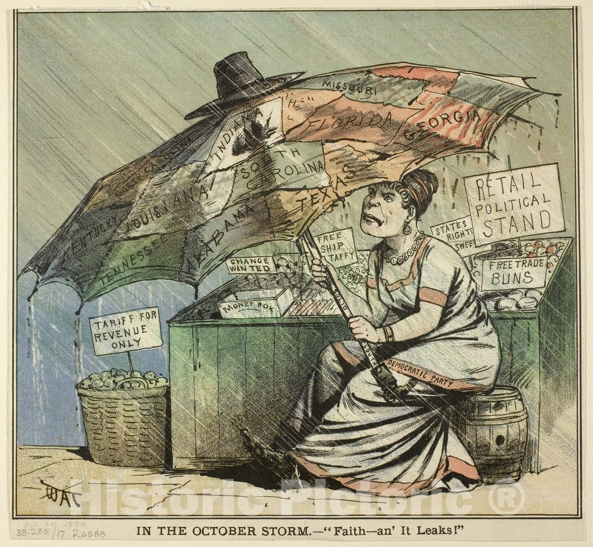 Art Print : In the October Storm, from Puck, James A. Wales, c.1889, Vintage Wall Decor :