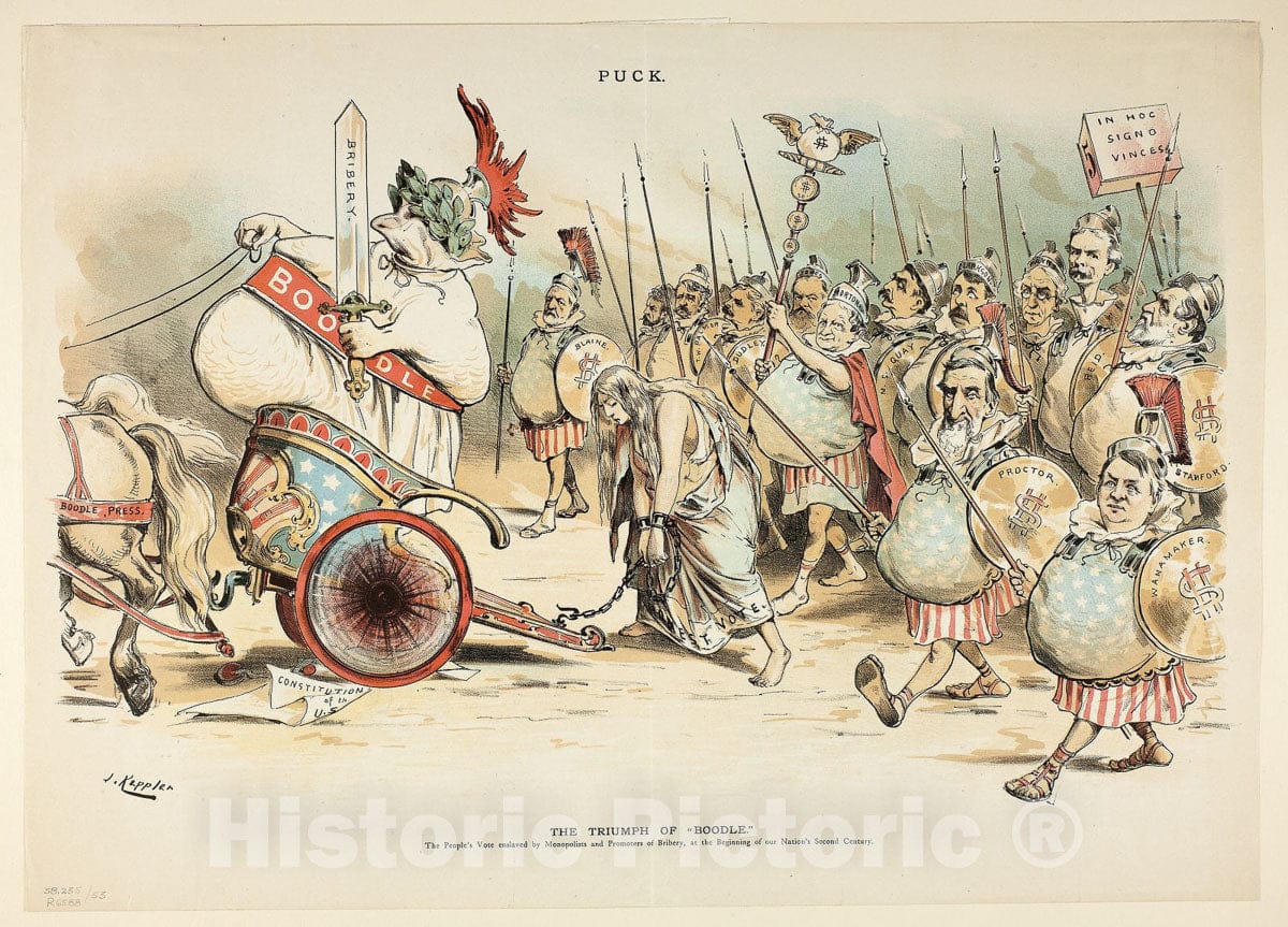 Art Print : The Triumph of Boodle, from Boodle, Joseph Keppler, c 1888, Vintage Wall Decor :