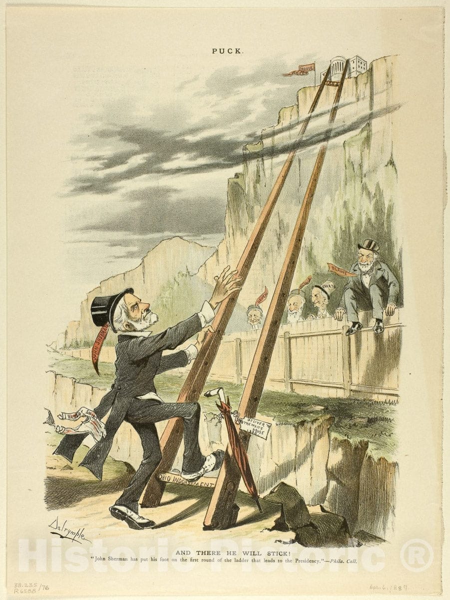 Art Print : And There He Will Stick!, from Puck, Louis Dalrymple, c.1939, Vintage Wall Decor :