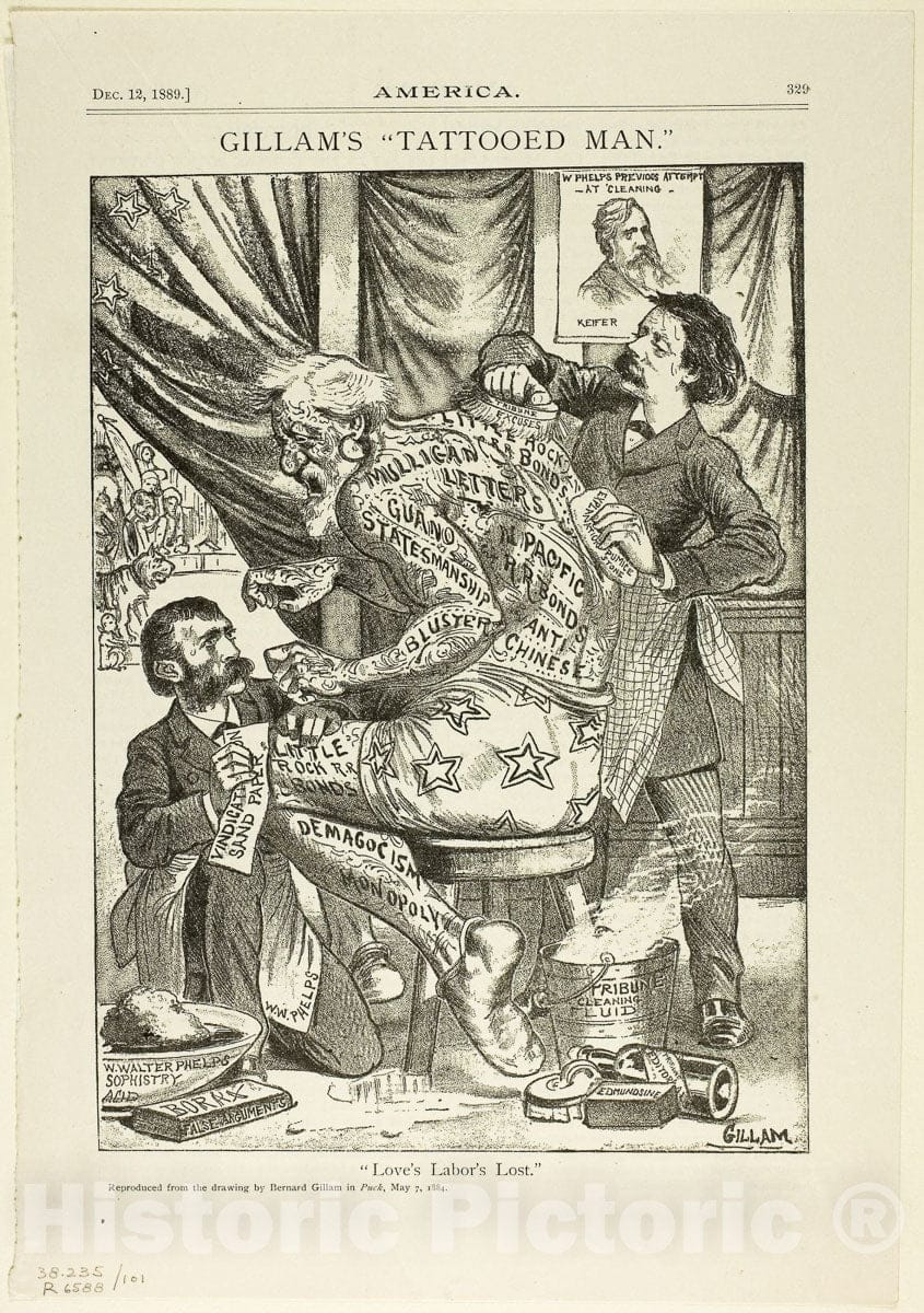 Art Print : Loves Labor Lost, from America, Bernard Gillam, c 1883, Vintage Wall Decor :