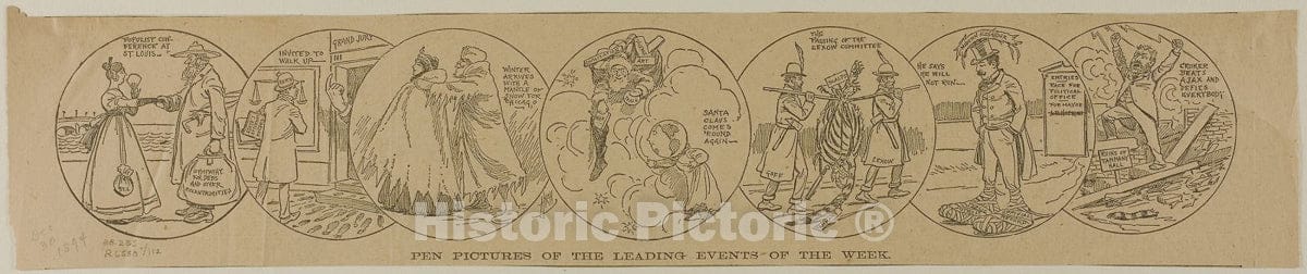 Art Print : Pen Pictures of The Leading Events of the Week, from Chicago Tribune, H. R. H., c.1966, Vintage Wall Decor :
