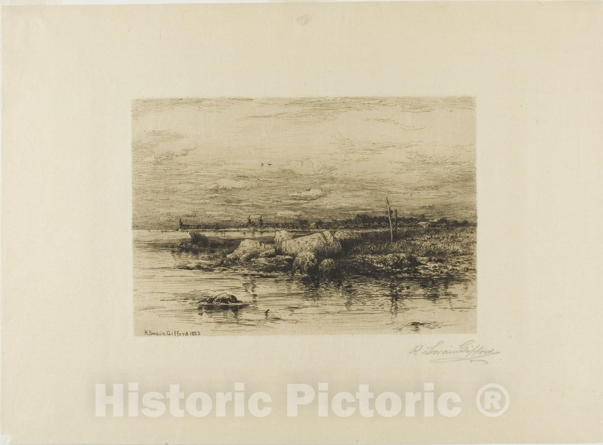 Art Print : The Mouth of the Apponagansett, Robert Swain Gifford, c 1857, Vintage Wall Decor :