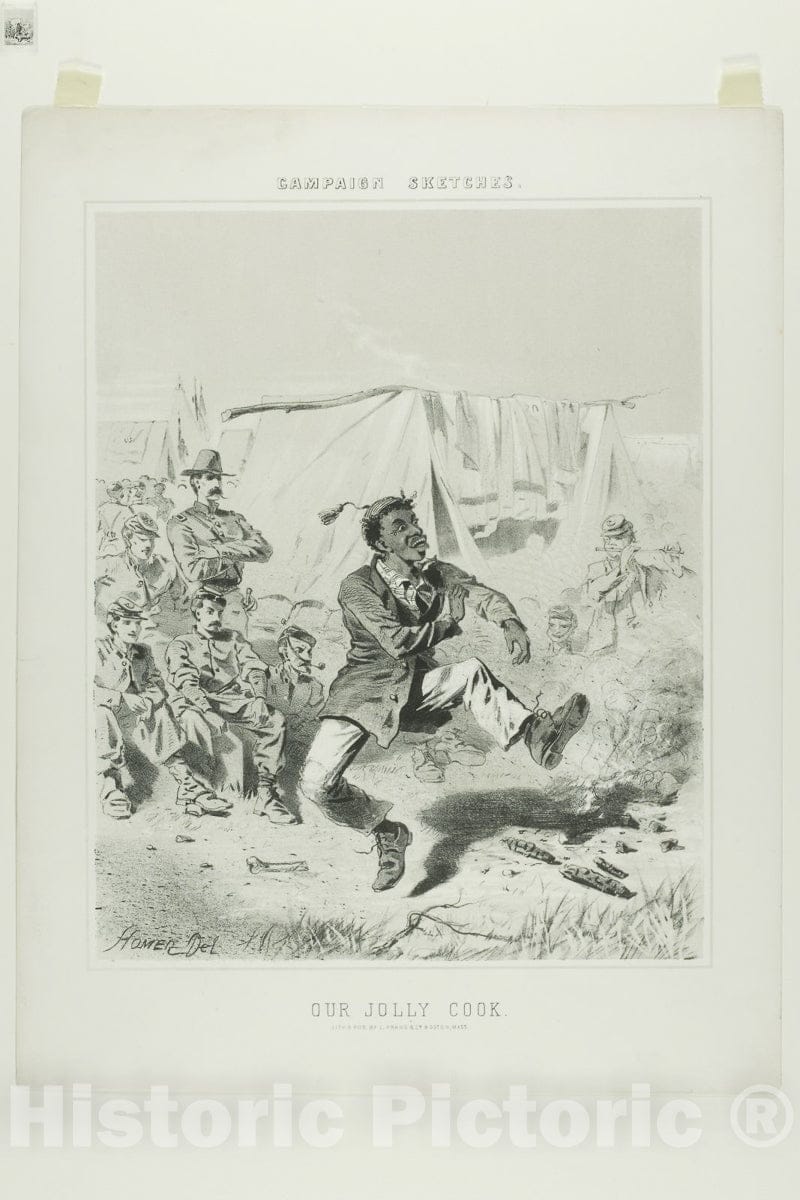 Art Print : Campaign Sketches: Our Jolly Cook, Winslow Homer, c 1858, Vintage Wall Decor :
