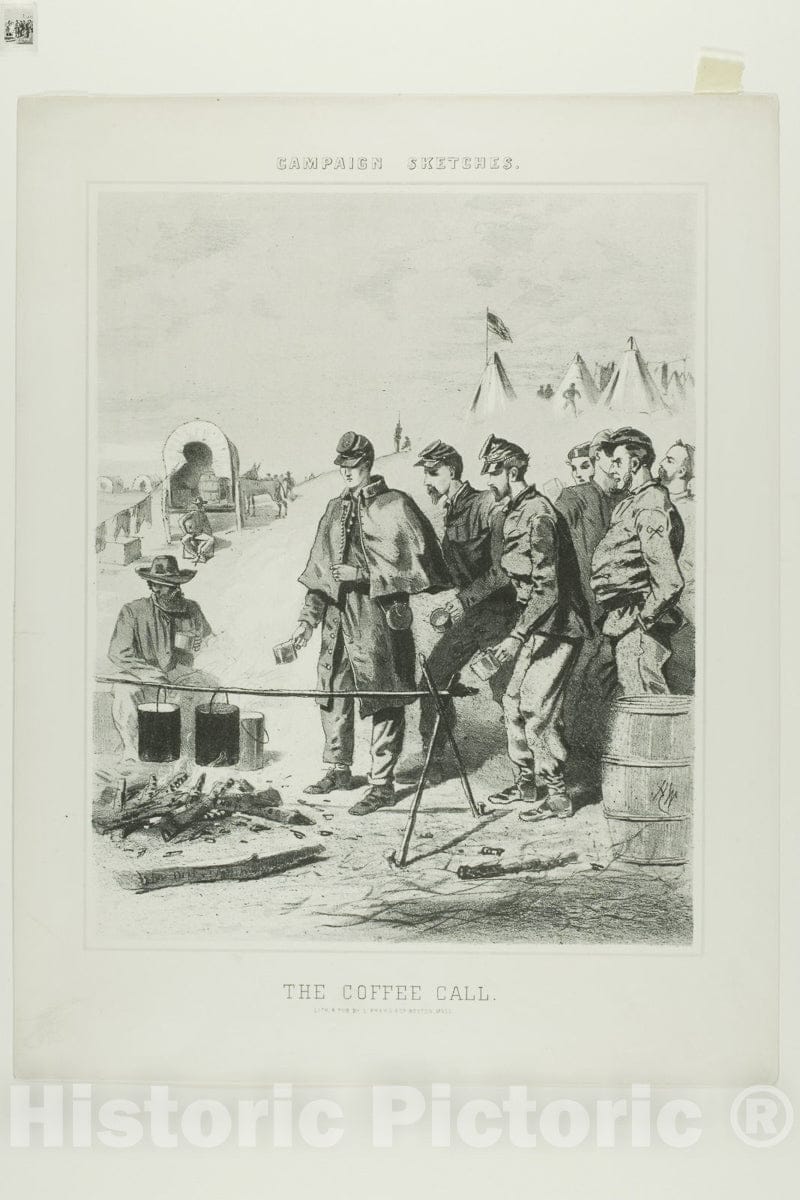 Art Print : Campaign Sketches: Coffee Call, Winslow Homer, c 1818, Vintage Wall Decor :