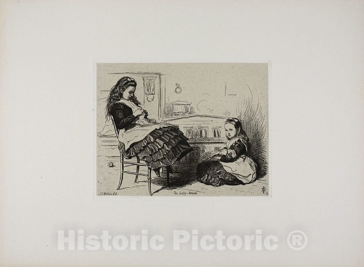 Art Print : The Baby House, Sir John Everett Millais, c 1850, Vintage Wall Decor :
