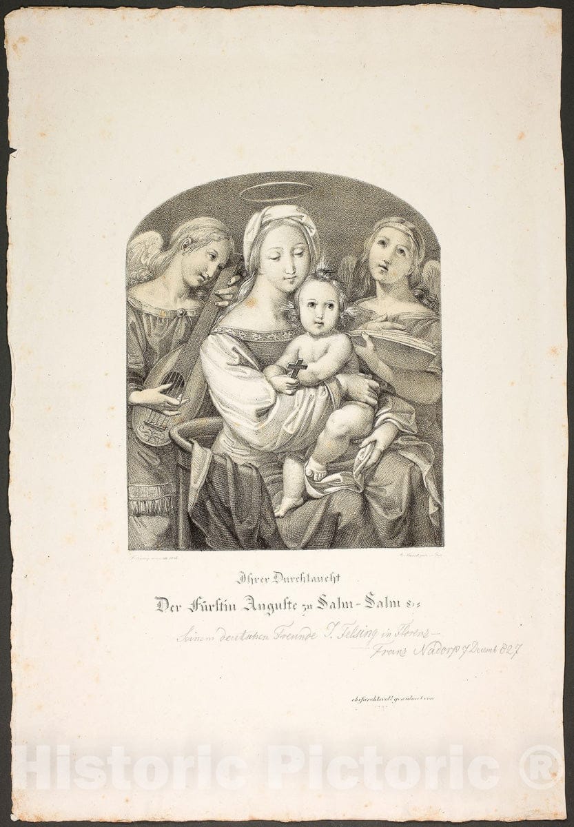 Art Print : Madonna with the Christ Child, Franz Johann Heinrich Nadorp, c 1978, Vintage Wall Decor :