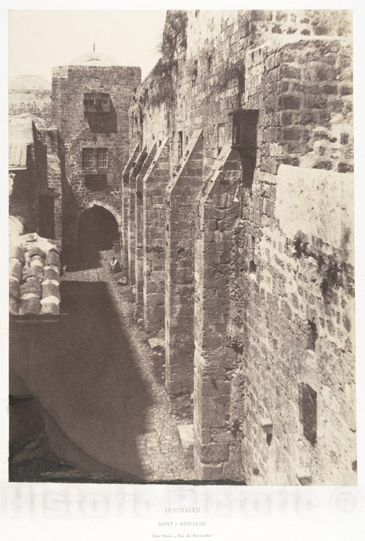 Photo Print : Auguste Salzmann - Jérusalem, Saint-Sépulcre, Face Ouest, Rue du Patriarche : Vintage Wall Art