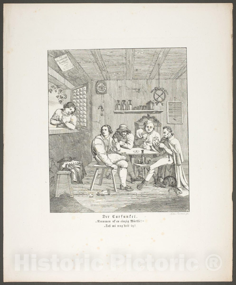 Art Print : The Carbuncle, plate two from Zehn BlÃ¤tter zu Hebels Alemannischen Gedichten, Sophie Reinhard, c.1798, Vintage Wall Decor :