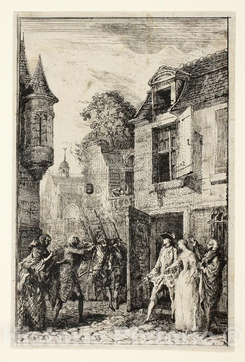 Art Print : One Never Thinks About It At All, Gabriel Jacques de Saint-Aubin, c.1770, Vintage Wall Decor :