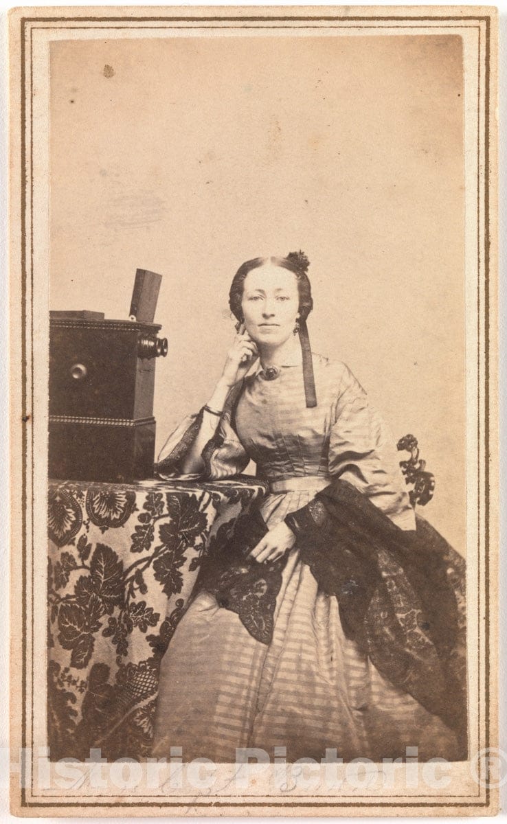 Photo Print : Porter Photograph Parlors - Young Woman with Beckers Tabletop Stereoscope : Vintage Wall Art