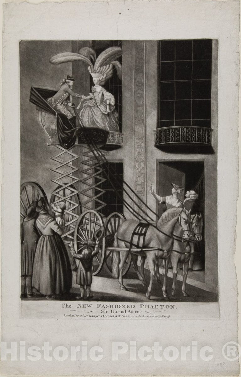 Art Print : The New Fashion Phaeton, Philip Dawe, c 1899, Vintage Wall Decor :
