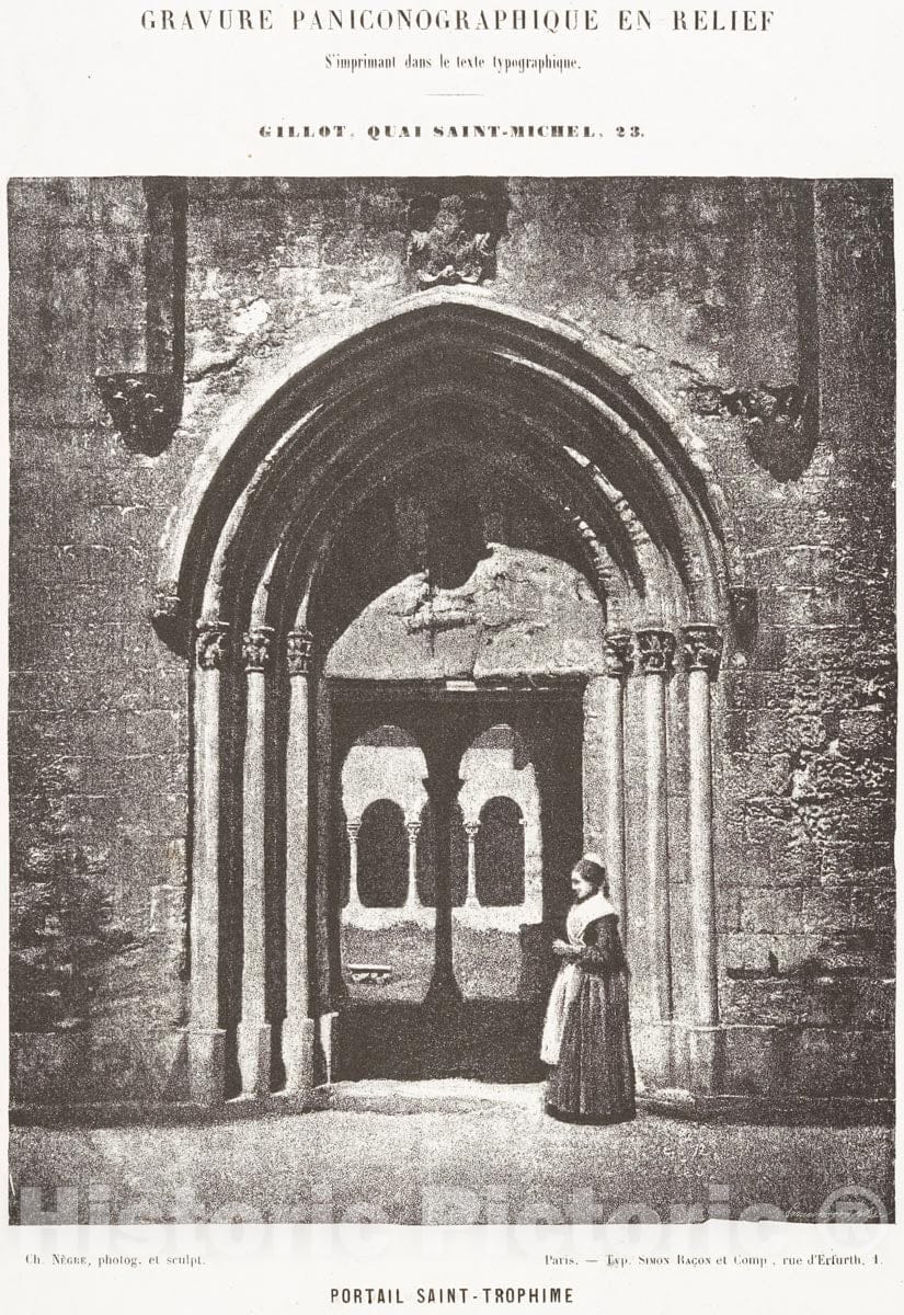 Photo Print : Charles Nègre - Portail Saint-Trophime; Entrée Du Cloître, Arles, Église Métropolitaine de Saint-Trophime : Vintage Wall Art