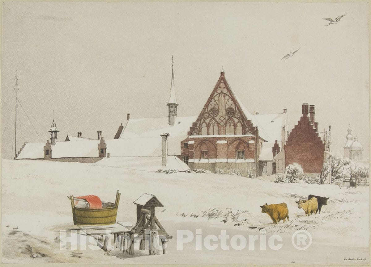 Art Print : Byloke, Ghent, Thomas Shotter Boys, c 1839, Vintage Wall Decor :