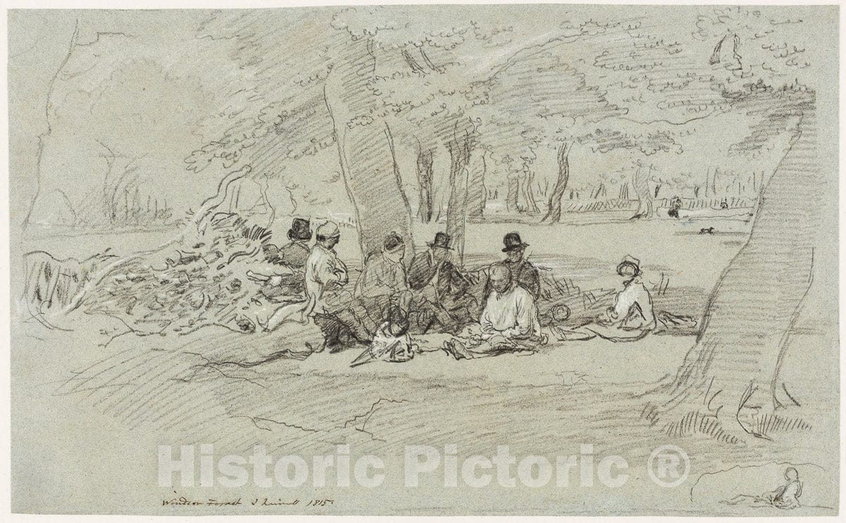 Art Print : The Woodcutters Repast, John Linnell, c.1964, Vintage Wall Decor :