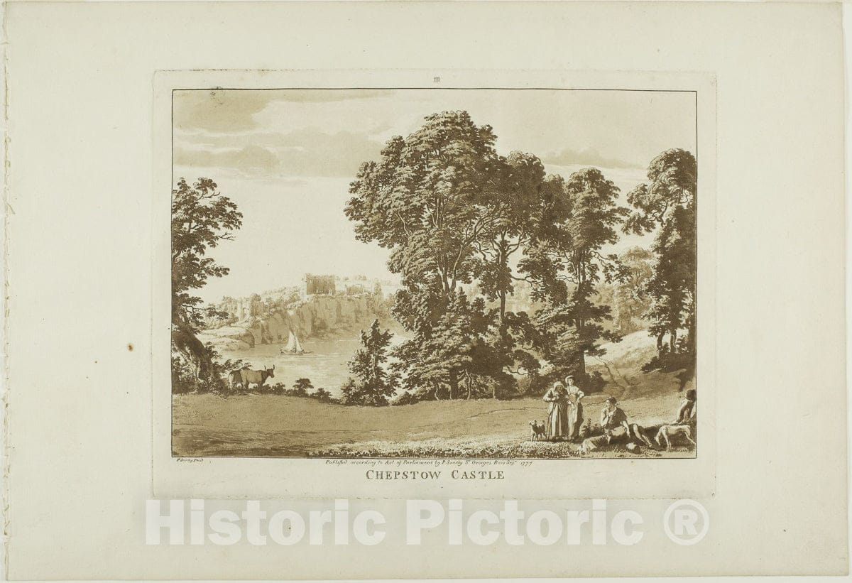 Art Print : Chepstow Castle, Paul Sandby, c.1843, Vintage Wall Decor :