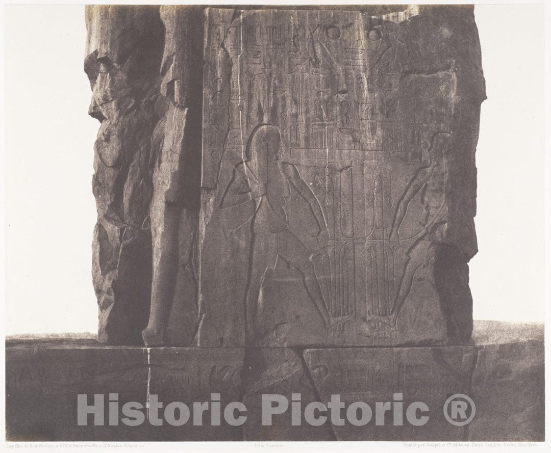 Photo Print : Félix Teynard - Gournah (Thèbes), Colosse de Gauche - Artation de la Face Nord-Est du Trône : Vintage Wall Art