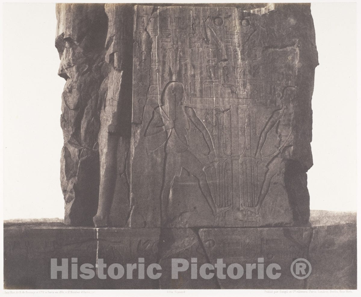 Photo Print : Félix Teynard - Gournah (Thèbes), Colosse de Gauche - Artation de la Face Nord-Est du Trône : Vintage Wall Art