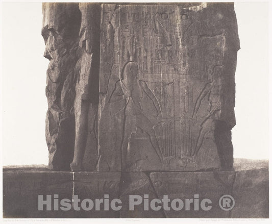 Photo Print : Félix Teynard - Gournah (Thèbes), Colosse de Gauche - Artation de la Face Nord-Est du Trône : Vintage Wall Art