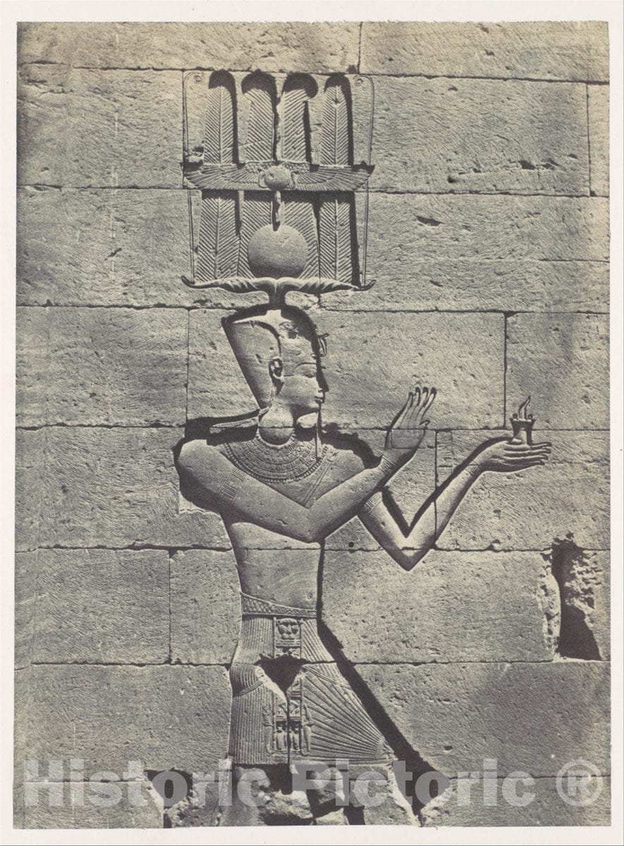 Photo Print : Maxime Du Camp - Nubie. Kalabscheh. Sculptures de la Facade postérieure du Temple : Vintage Wall Art
